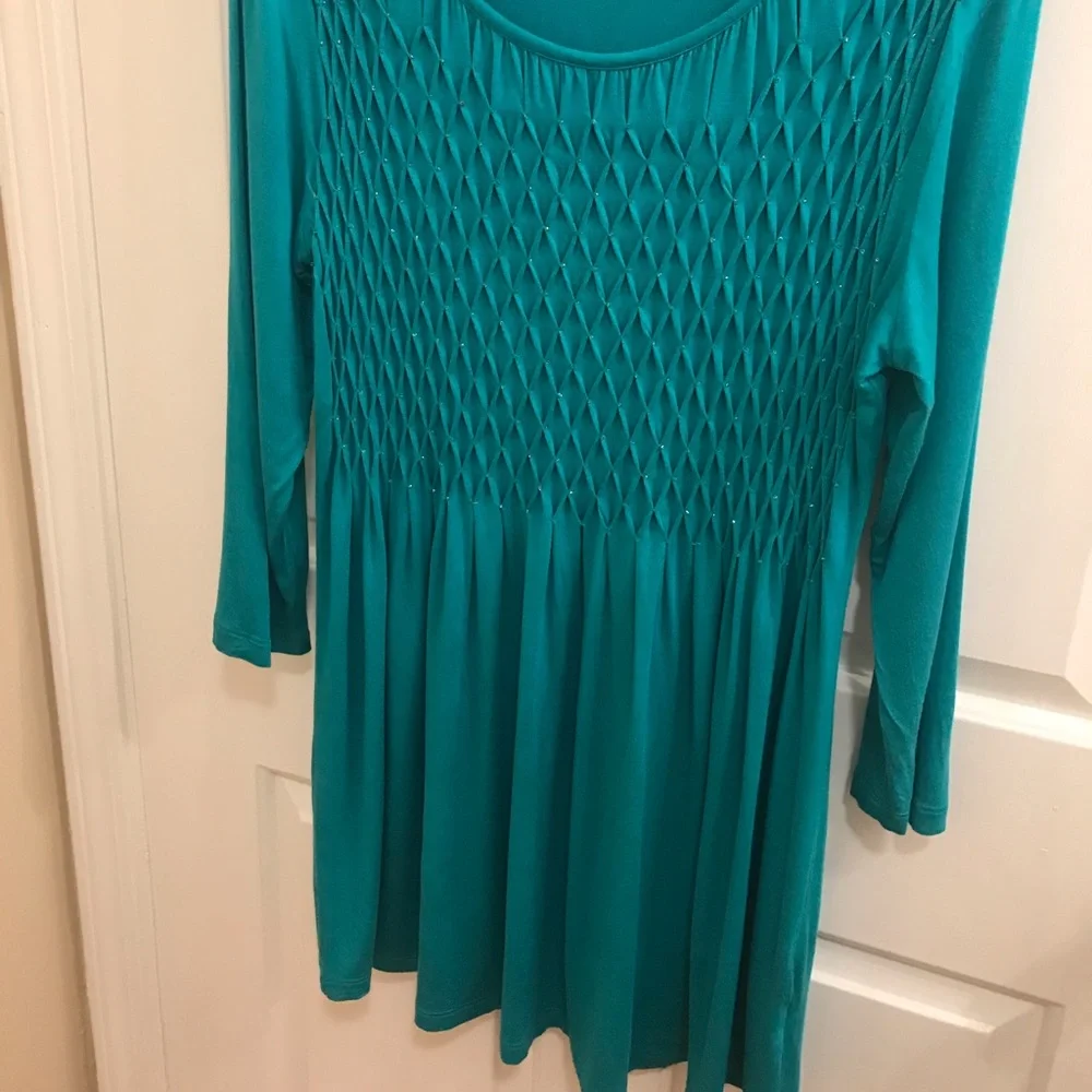 6/$20 Mountain Mamas Teal Dress in Excellent preloved condition, Soft & Cool - Picture 5 of 13